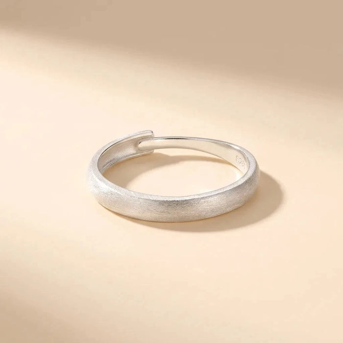 Brushed Band matte brushed S925 sterling silver ring by Maadin Artistry